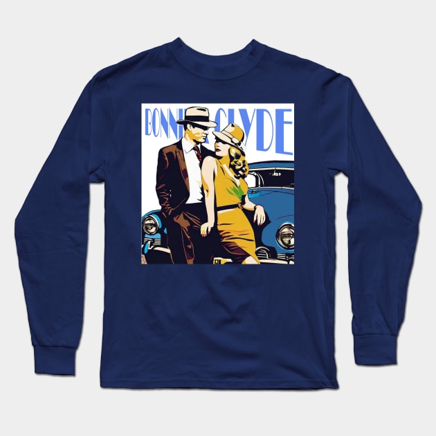 Bonnie and Clyde Long Sleeve T-Shirt by A.i. Monster Designs